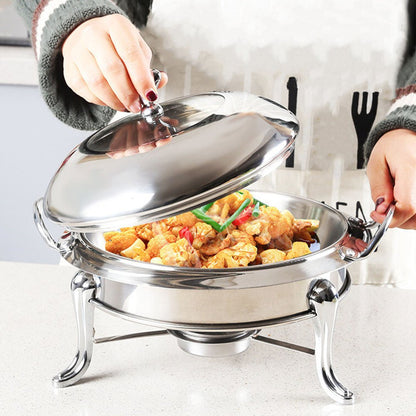 11" Silver Stainless Steel Chafing Dish With Stand