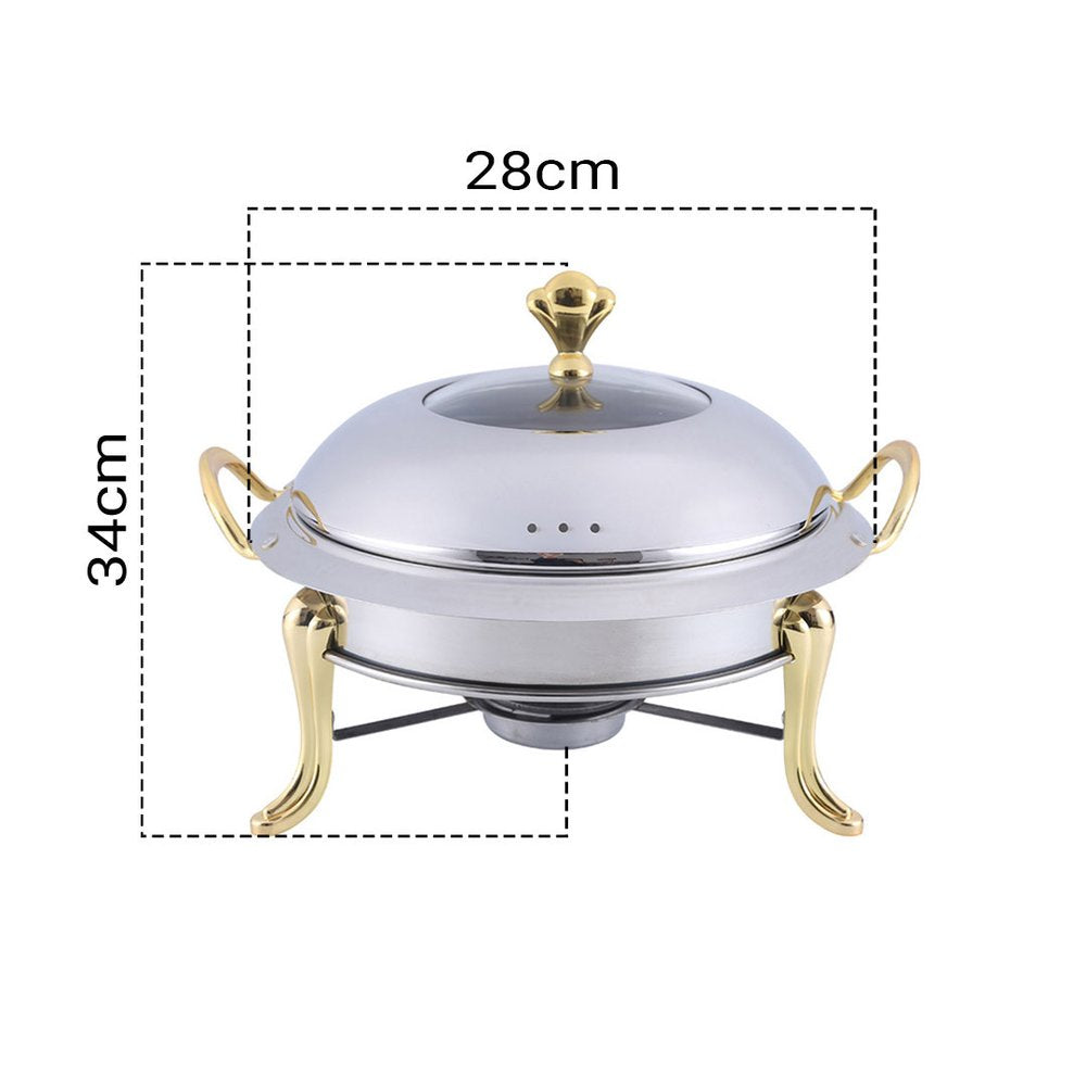 11" Silver Stainless Steel Chafing Dish With Stand