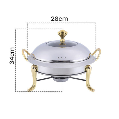 11" Silver Stainless Steel Chafing Dish With Stand