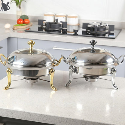 11" Silver Stainless Steel Chafing Dish With Stand