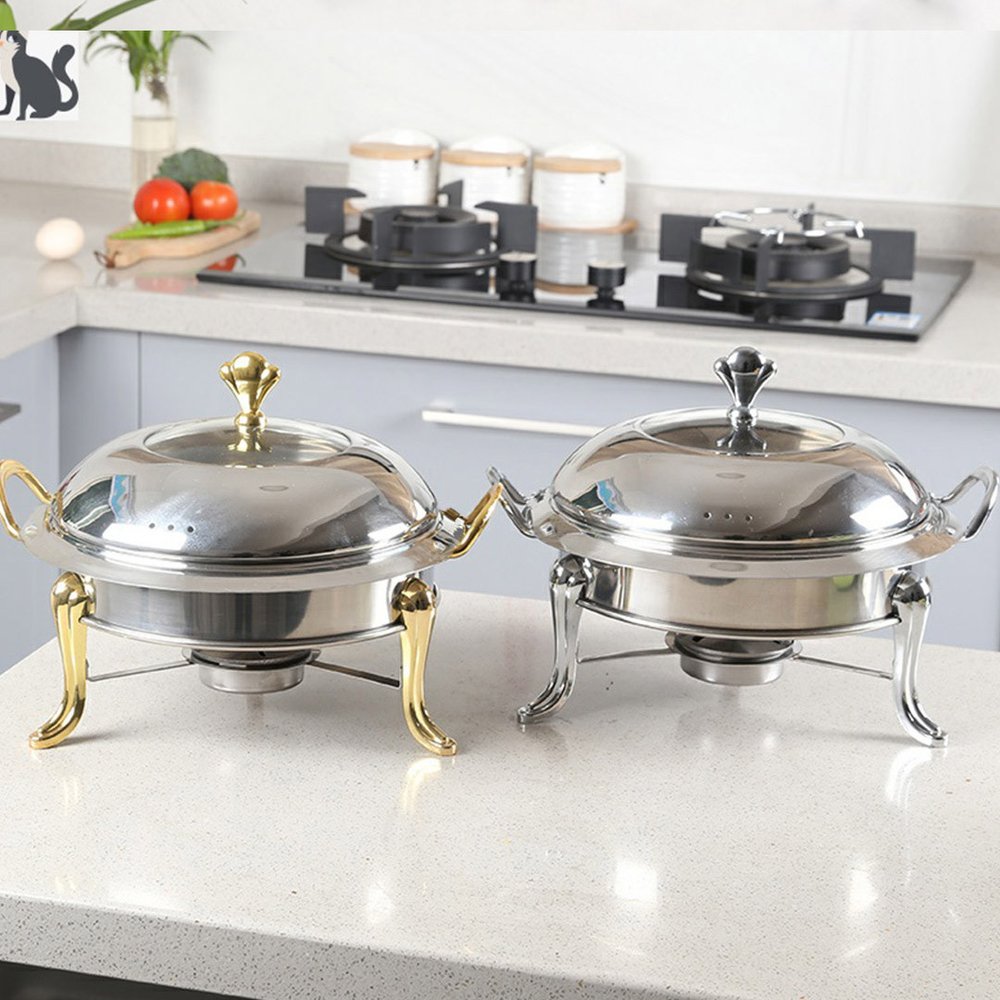 11" Silver Stainless Steel Chafing Dish With Stand