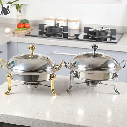 11" Silver Stainless Steel Chafing Dish With Stand