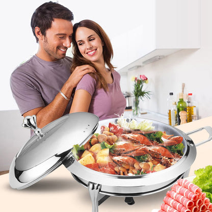 11" Silver Stainless Steel Chafing Dish With Stand