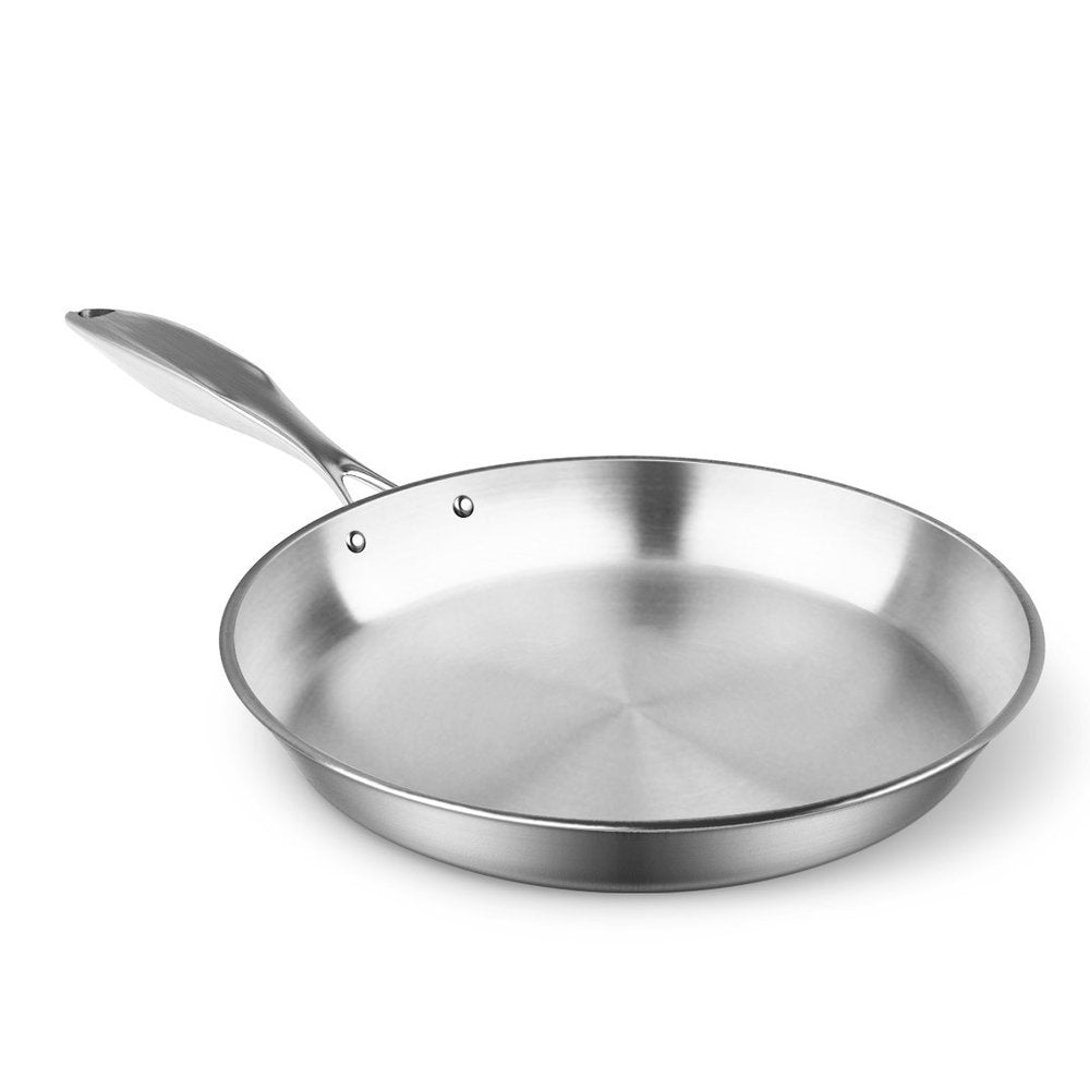 9" Silver Stainless Steel Frying Pan