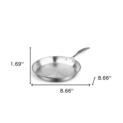 9" Silver Stainless Steel Frying Pan