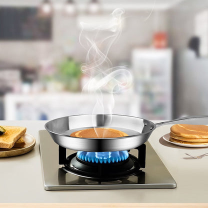 13" Silver Stainless Steel Frying Pan