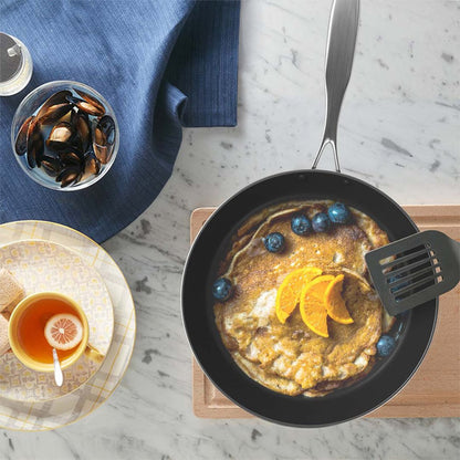 10" Black And Silver Stainless Steel Frying Pan