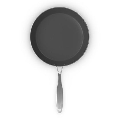 11" Black And Silver Stainless Steel Frying Pan