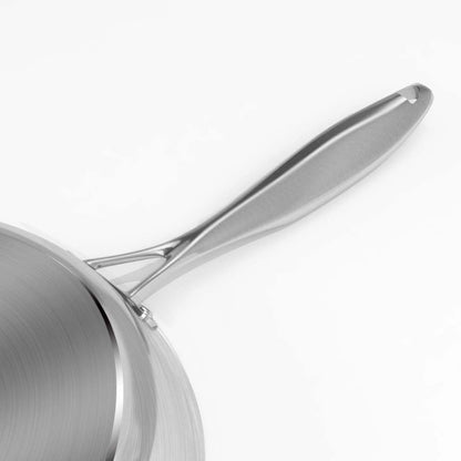 13" Black And Silver Stainless Steel Frying Pan