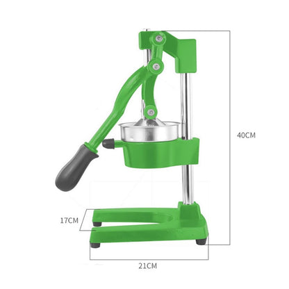 7" Green Silver And Black Stainless Steel Manual Juicer