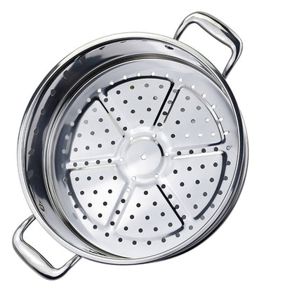 13" Silver Stainless Steel Food Steamer