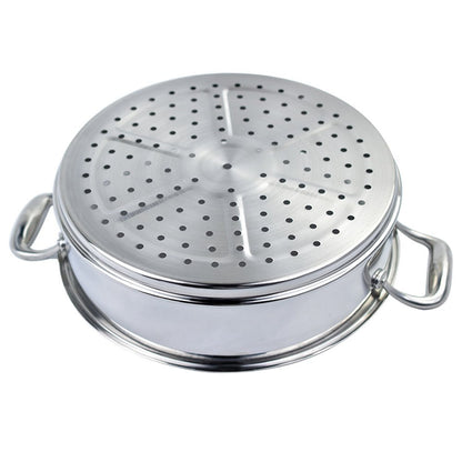 13" Silver Stainless Steel Food Steamer