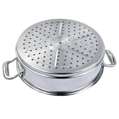 13" Silver Stainless Steel Food Steamer