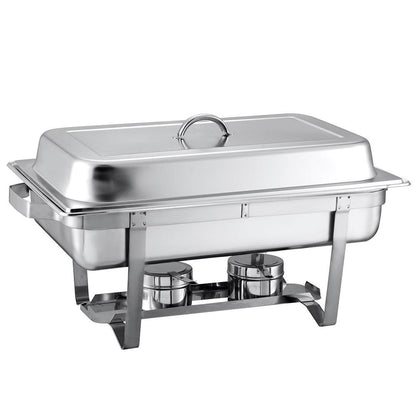 9" Silver Stainless Steel Chafing Dish With Stand