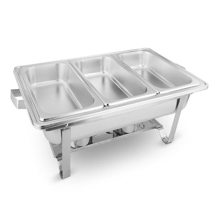 9" Silver Stainless Steel Chafing Dish With Stand
