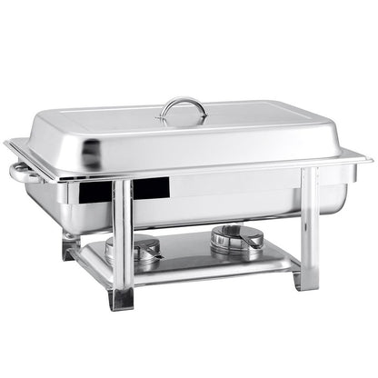 9" Silver Stainless Steel Chafing Dish With Stand