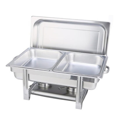 9" Silver Stainless Steel Chafing Dish With Stand