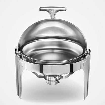 19" Silver Stainless Steel Chafing Dish With Stand