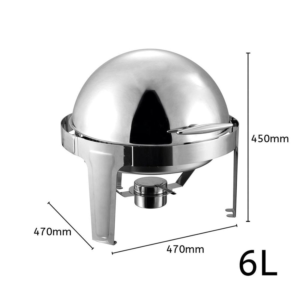 19" Silver Stainless Steel Chafing Dish With Stand