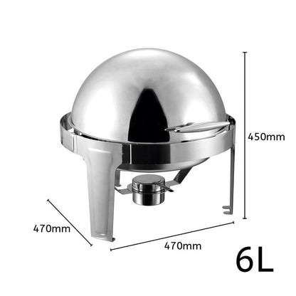 19" Silver Stainless Steel Chafing Dish With Stand