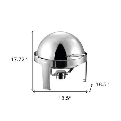 19" Silver Stainless Steel Chafing Dish With Stand