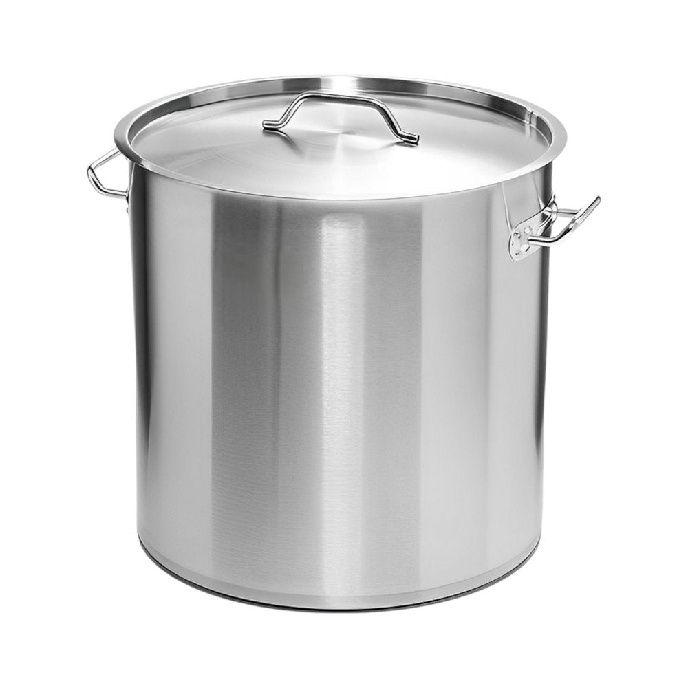 11" Silver Stainless Steel Stock Pot