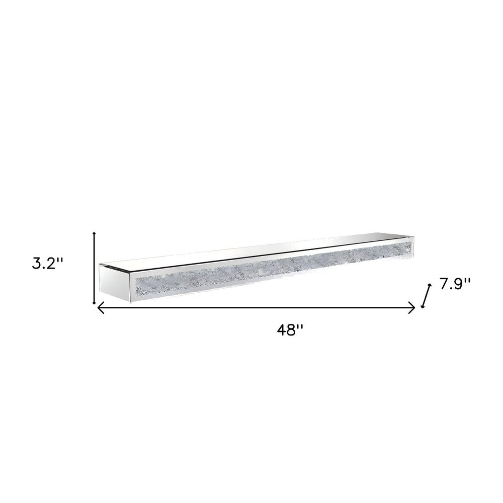 47" Clear Glass Wall Mounted Floating Shelf