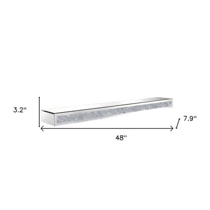 47" Clear Glass Wall Mounted Floating Shelf