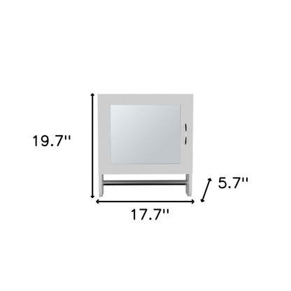 18" White Wood, Metal Floating Bathroom Vanity And Medicine Cabinet With Mirror