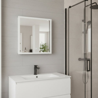 20" White Wood Floating Bathroom Vanity And Medicine Cabinet With Mirror
