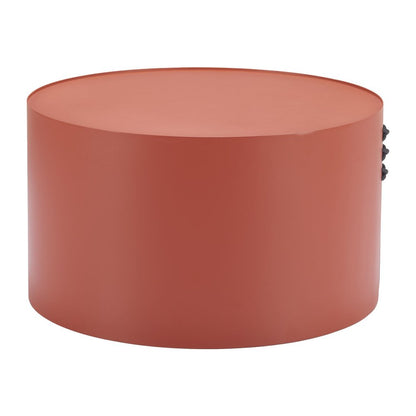29" Terra Cotta Rounded Aluminum Outdoor Coffee Table