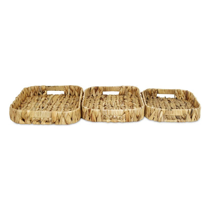 Set of Three Natural Water Hyacinth Basket