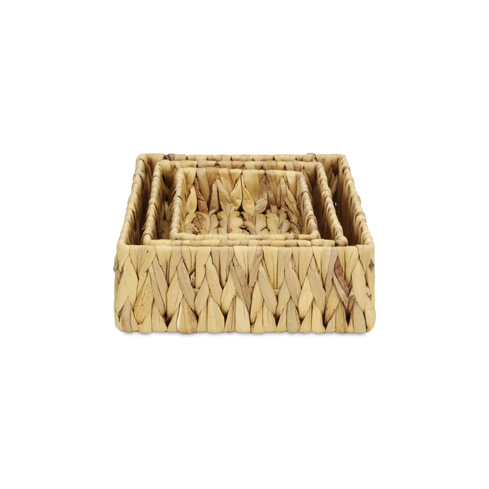 Set of Three Natural Water Hyacinth Baskets