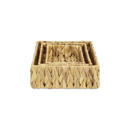 Set of Three Natural Water Hyacinth Baskets