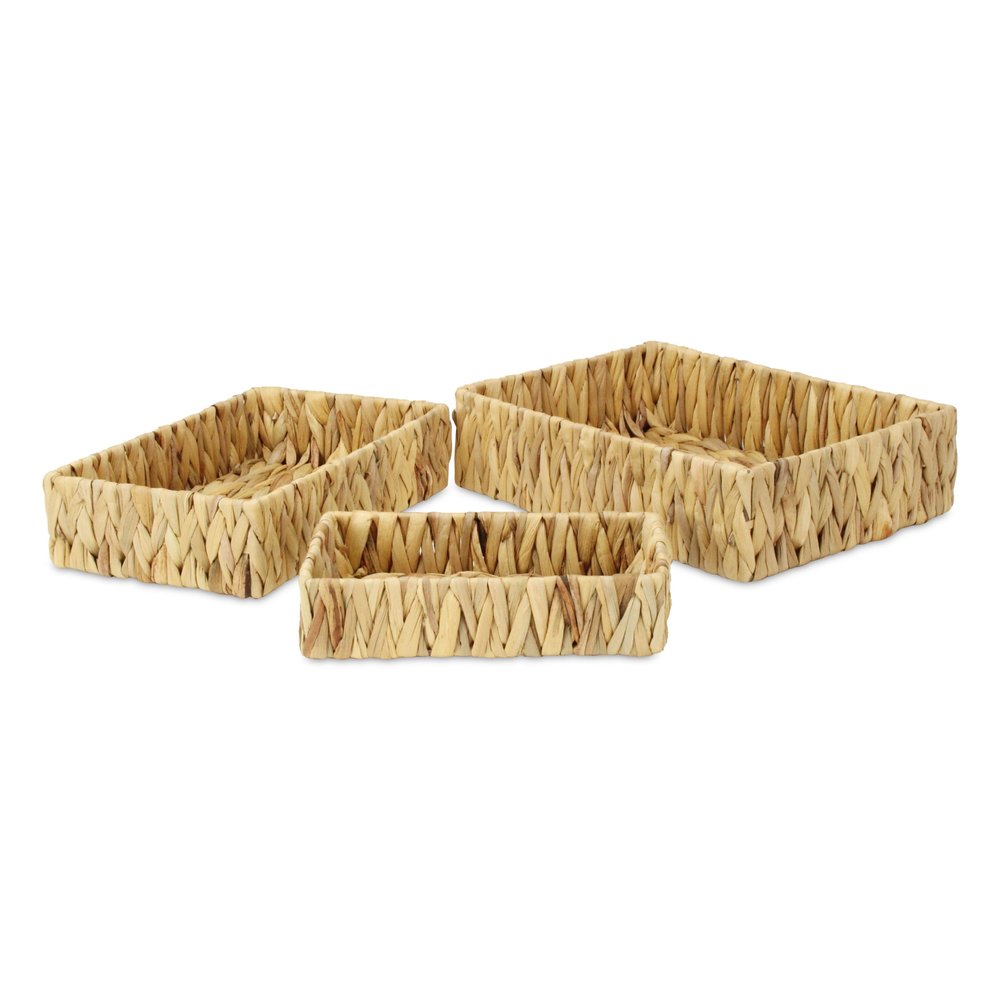 Set of Three Natural Water Hyacinth Baskets