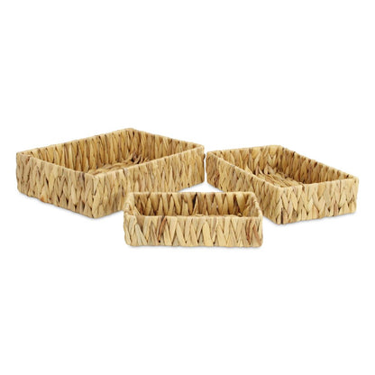 Set of Three Natural Water Hyacinth Baskets