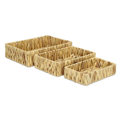 Set of Three Natural Water Hyacinth Baskets