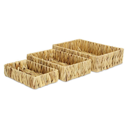 Set of Three Natural Water Hyacinth Baskets