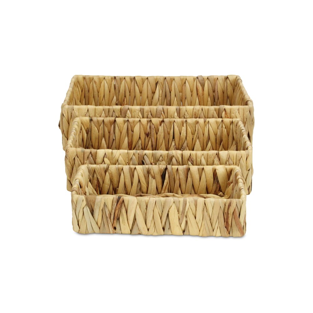 Set of Three Natural Water Hyacinth Baskets