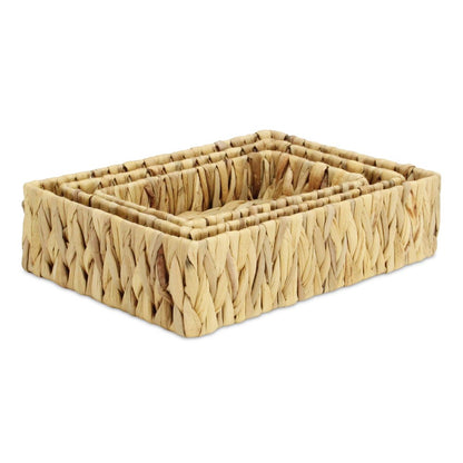 Set of Three Natural Water Hyacinth Baskets