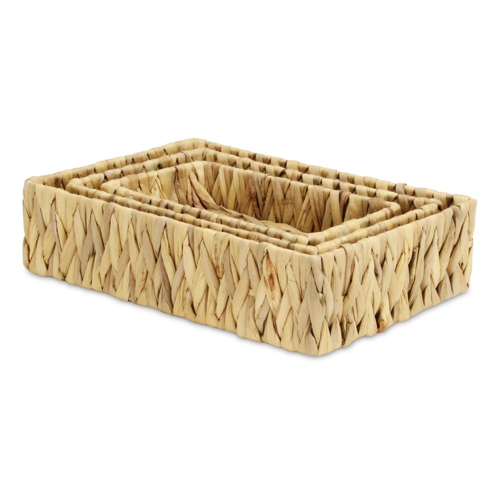 Set of Three Natural Water Hyacinth Baskets