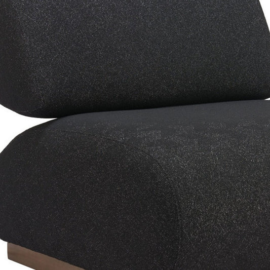 34" Black And Bronze Fabric And Upholstered Side Chair