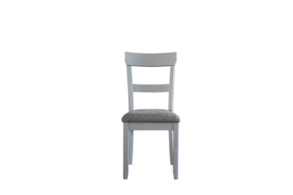 Set of Two Gray Fabric Open Back Dining Side Chairs