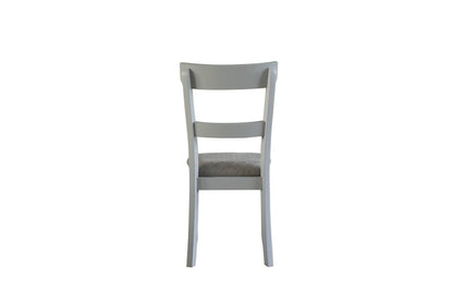 Set of Two Gray Fabric Open Back Dining Side Chairs