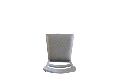 Set of Two Gray Fabric Open Back Dining Side Chairs