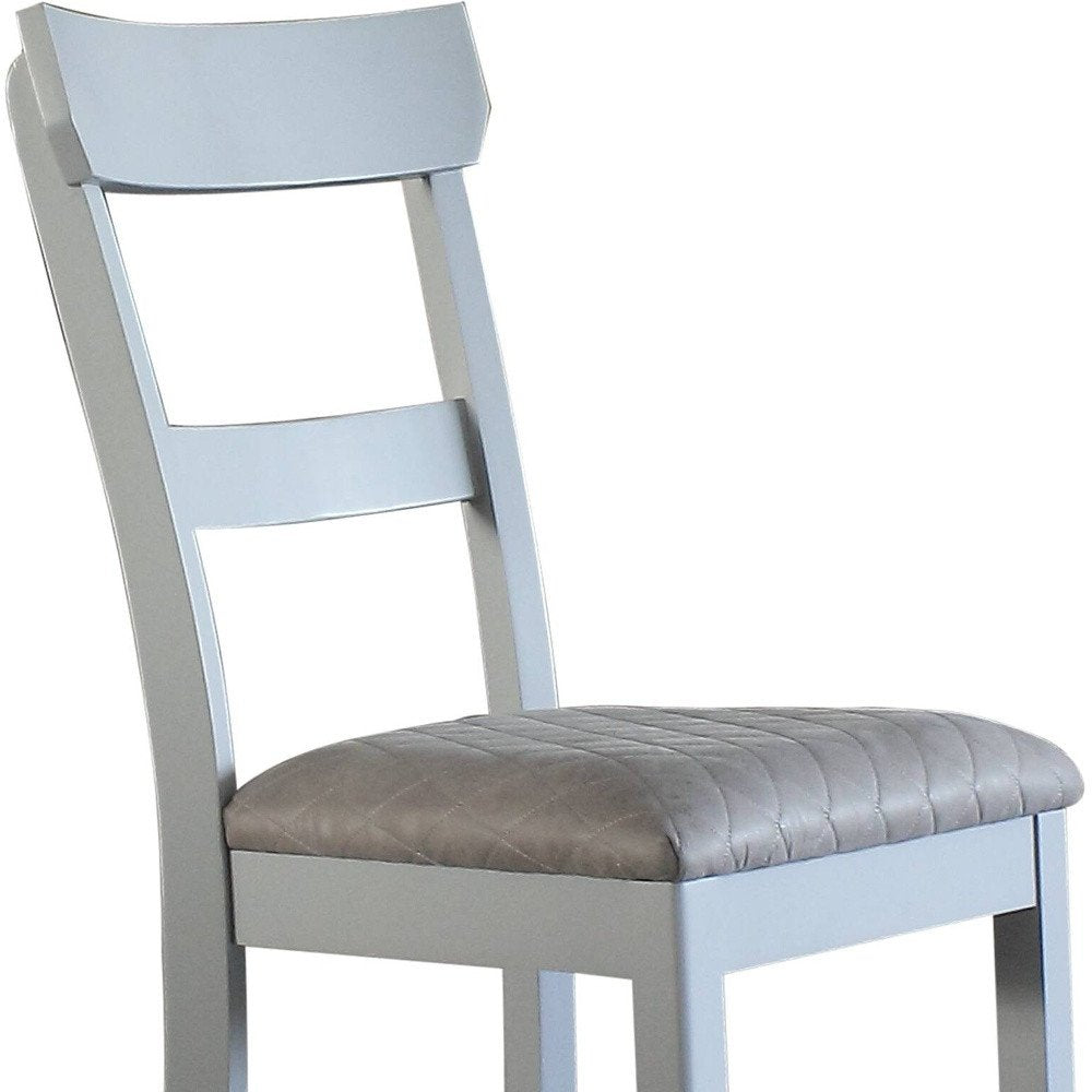 Set of Two Gray Fabric Open Back Dining Side Chairs