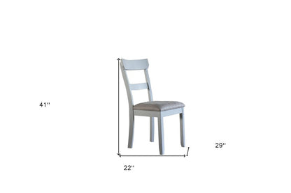 Set of Two Gray Fabric Open Back Dining Side Chairs