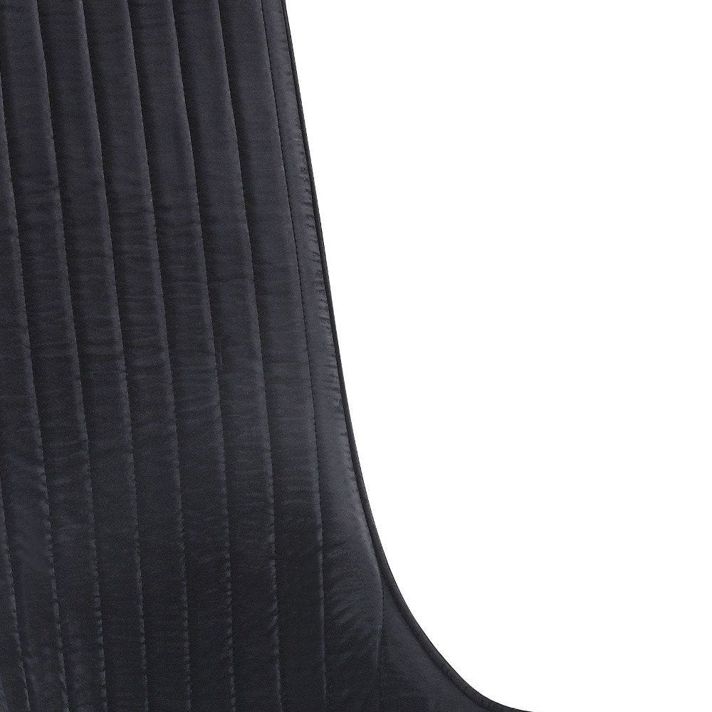 Set of Two Black and Silver Faux Leather Dining Side Chairs