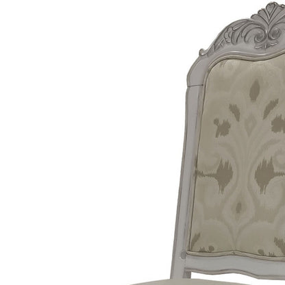 Set of Two White Tufted Faux Leather Dining Side Chairs