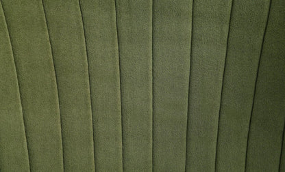 Set of Two Green and Gold Upholstered Velvet And Steel Wing Back Dining Side Chairs